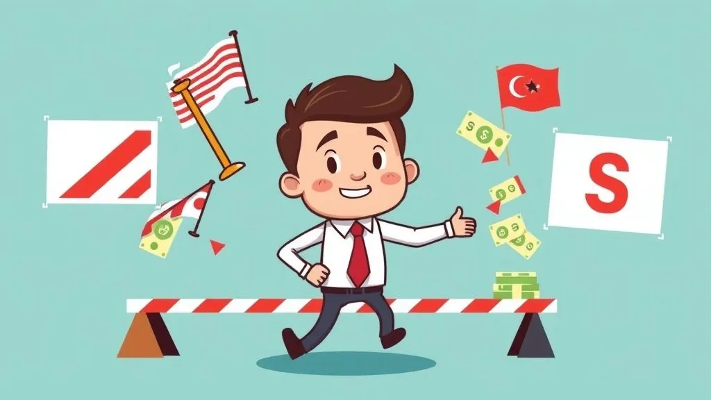 رجل أعمال يواجه تحديات التسويق الدولي المتعددة ويسعى لتجاوزها