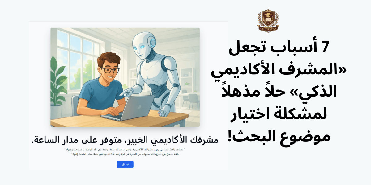 7 أسباب تجعل «المشرف الأكاديمي الذكي» حلاً مذهلاً لمشكلة اختيار موضوع البحث!